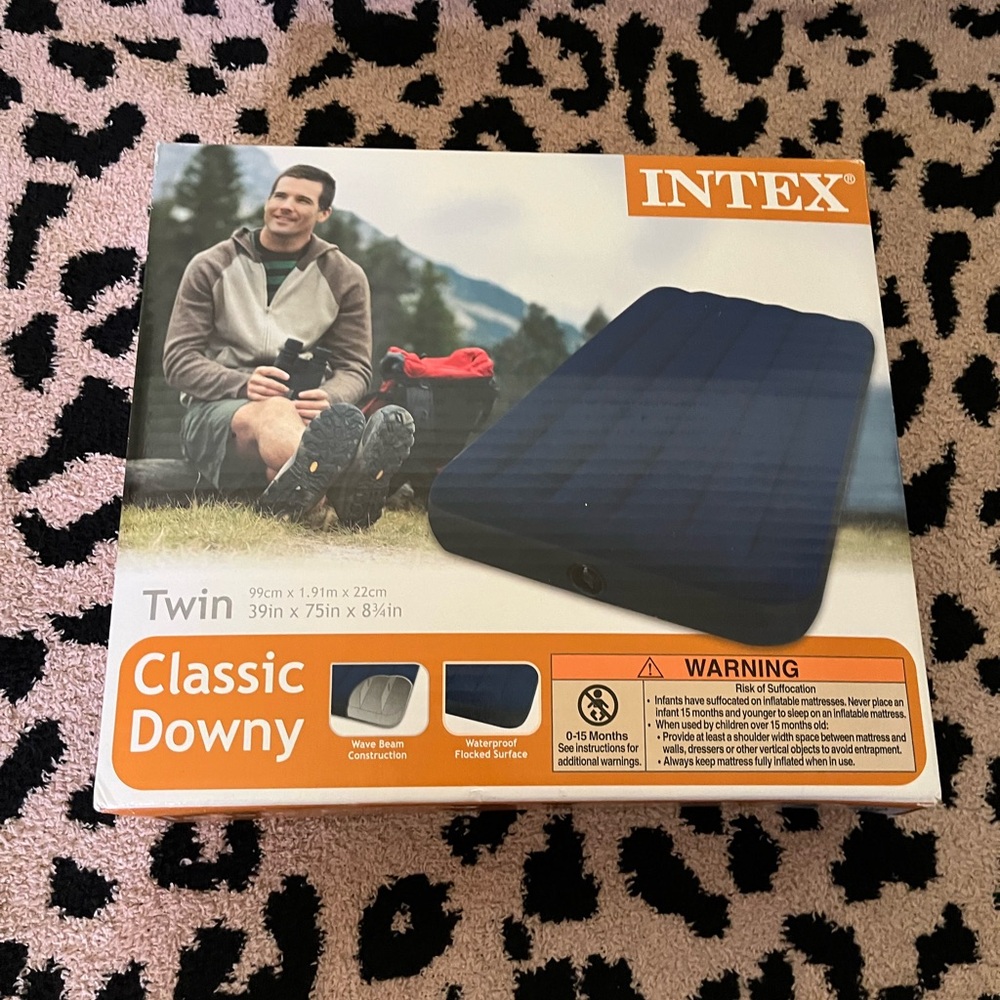 Intex Classic Downy Air Mattress - Blue